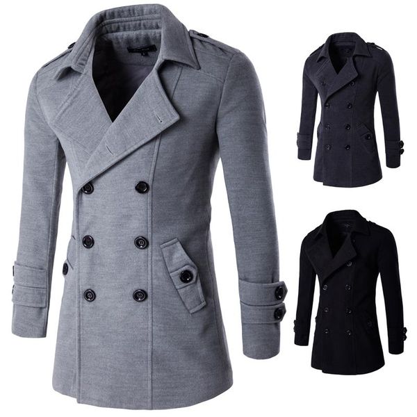 men wool blends coats autumn winter new solid color men's wool coats luxurious blends coat male, Tan;black
men wool blends coats autumn winter new solid color men's wool coats luxurious blends coat male, Tan;black