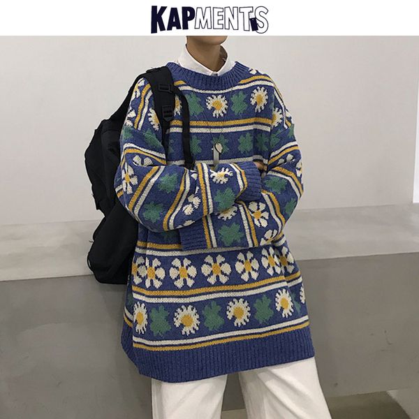 kapments mens winter pullover 2020 harajuku sweaters japanese streetwear flowers knitted men vintage sweater q1113, White;black
kapments mens winter pullover 2020 harajuku sweaters japanese streetwear flowers knitted men vintage sweater q1113, White;black