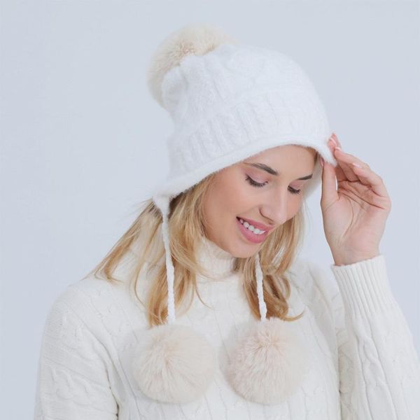 winter plush lining beanie hat women cute pompom ball earflap trapper cap thick cable knit chenille solid color fuzzy ear warmer, Blue;gray
winter plush lining beanie hat women cute pompom ball earflap trapper cap thick cable knit chenille solid color fuzzy ear warmer, Blue;gray