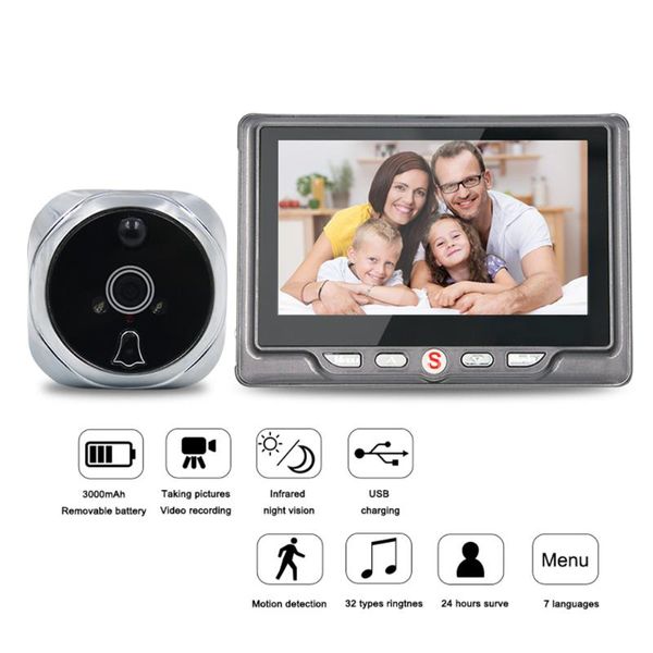 doorbells 4.3" lcd color screen video-eye door viewer ir night vision visual peephole camera po / video digital doorbell
doorbells 4.3" lcd color screen video-eye door viewer ir night vision visual peephole camera po / video digital doorbell