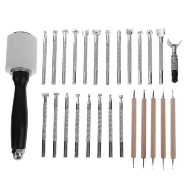 27pcs stitching carving woodworking sewing saddle groover craft punch tool set diy leathercraft hand leather puncher kit q1106
27pcs stitching carving woodworking sewing saddle groover craft punch tool set diy leathercraft hand leather puncher kit q1106