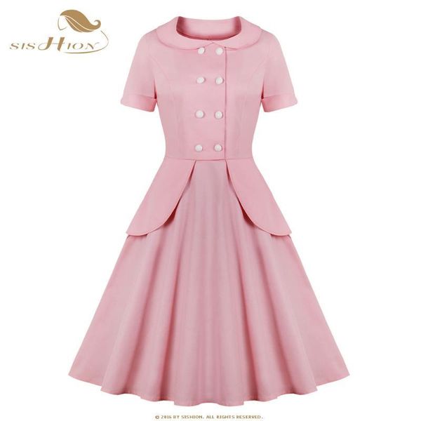 sishion short sleeve cotton summer pink dress vd1427 hepburn vintage retro swing rockabilly dress 50s 60s elegant party dresses, Black;gray
sishion short sleeve cotton summer pink dress vd1427 hepburn vintage retro swing rockabilly dress 50s 60s elegant party dresses, Black;gray