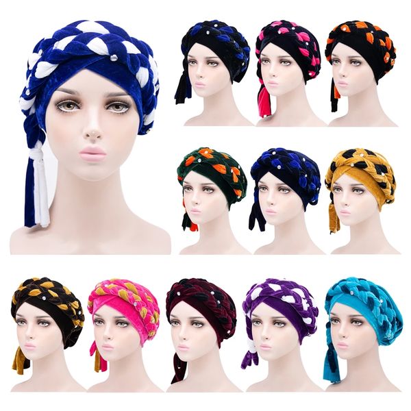 muslim women braid cross velvet bead braid turban hat scarf cancer chemo fashion beanies cap hijab headwear headwrap accessories, Blue;gray
muslim women braid cross velvet bead braid turban hat scarf cancer chemo fashion beanies cap hijab headwear headwrap accessories, Blue;gray