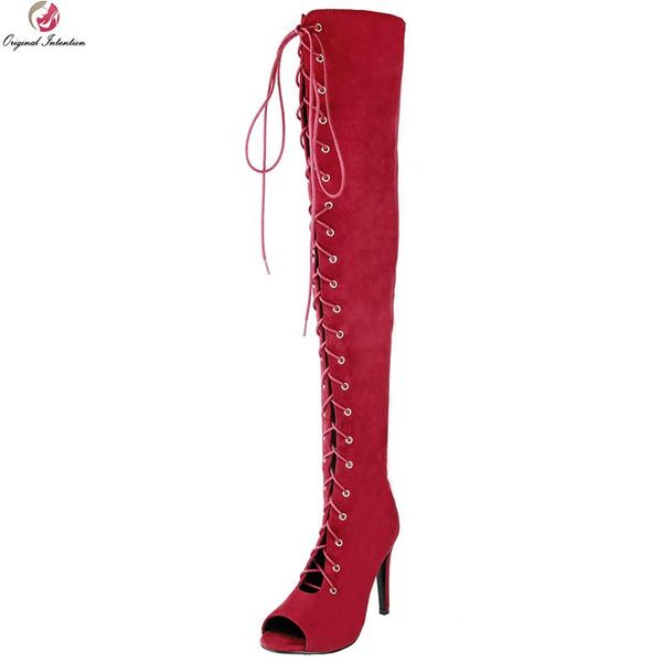 original intention super women over-the-knee boots nice peep toe thin heels boots fashion red shoes woman plus us size 4-15, Black
original intention super women over-the-knee boots nice peep toe thin heels boots fashion red shoes woman plus us size 4-15, Black