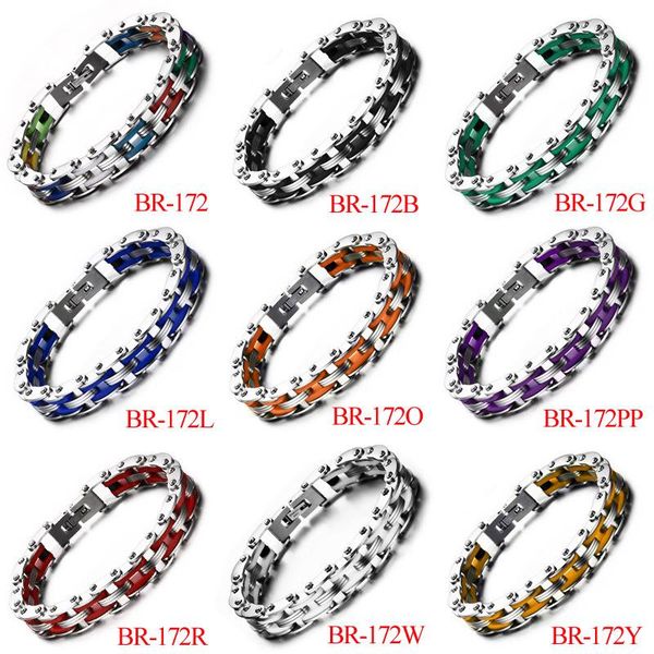link, chain masculine mens bike bracelet stainless steel motorcycle link bicycle silicone bangles, Black
link, chain masculine mens bike bracelet stainless steel motorcycle link bicycle silicone bangles, Black