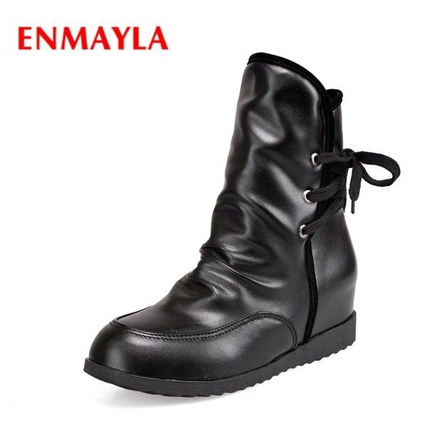 enmayla autumn new fashion lady round toe back lace up ankle boots women height increasing boots big size 34-43 zyl384, Black
enmayla autumn new fashion lady round toe back lace up ankle boots women height increasing boots big size 34-43 zyl384, Black
