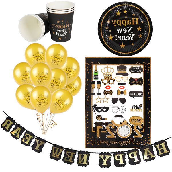 black happy gold 2021 party decoration new year balloons paper cup plate p booth props banner christmas
black happy gold 2021 party decoration new year balloons paper cup plate p booth props banner christmas