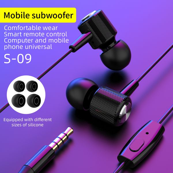 Mobile subwoofer S09 mobile phone wired earbuds 5D sound computer mobile phone universal wired headphones
Mobile subwoofer S09 mobile phone wired earbuds 5D sound computer mobile phone universal wired headphones