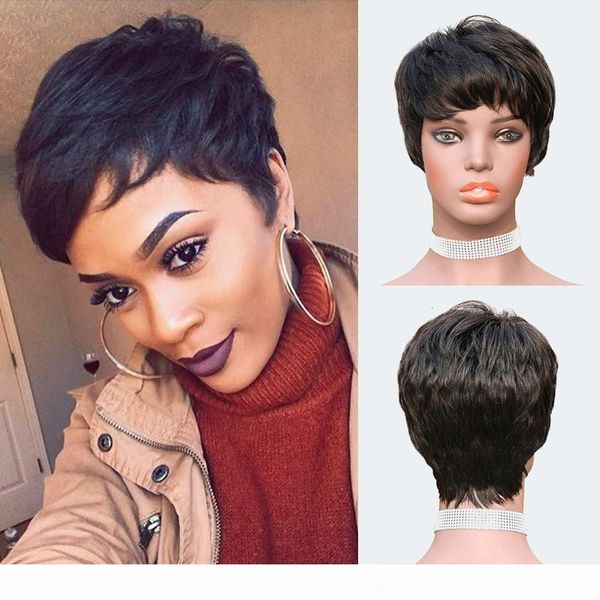 short bob pixie cut wigs with bangs pre plucked peruvian human hair wigs remy full manchine natural color wigs for black women 
short bob pixie cut wigs with bangs pre plucked peruvian human hair wigs remy full manchine natural color wigs for black women