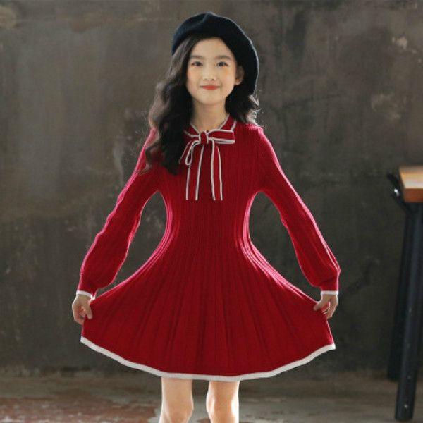 girls red color dress children long sleeve knitted skirts girls new autumn winter a-line dress with bow kids new year's dresses, Red;yellow
girls red color dress children long sleeve knitted skirts girls new autumn winter a-line dress with bow kids new year's dresses, Red;yellow