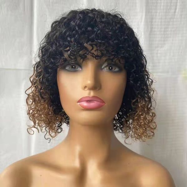 jerry curl short bob wigs 1b/30 ombre colored brazilian human hair glueless wig with bangs 150% density, Black;brown
jerry curl short bob wigs 1b/30 ombre colored brazilian human hair glueless wig with bangs 150% density, Black;brown