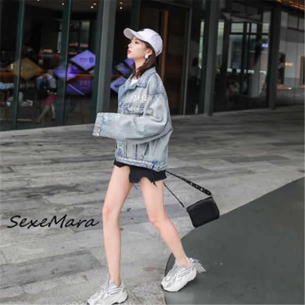 women's jackets vintage blue spring print denim jacket women loose regual fashion plus size 2021, Black;brown
women's jackets vintage blue spring print denim jacket women loose regual fashion plus size 2021, Black;brown