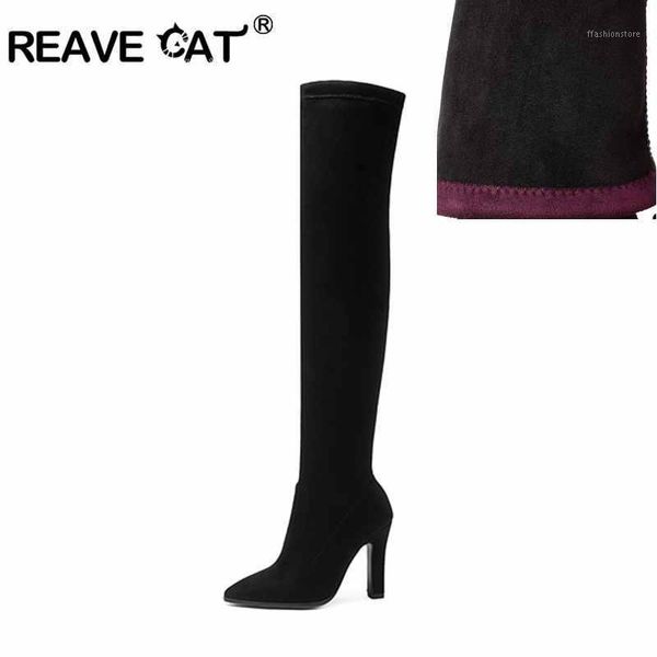 reave cat 2020 women boots stretch fabrics over the knee boots pointed toe autumn shoes thin high heels ladies size 34-431, Black
reave cat 2020 women boots stretch fabrics over the knee boots pointed toe autumn shoes thin high heels ladies size 34-431, Black