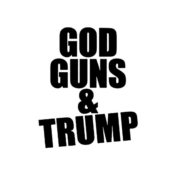12cm*14.8cm god guns & trump personality decoration car sticker decal black silver vinyl c15-2774