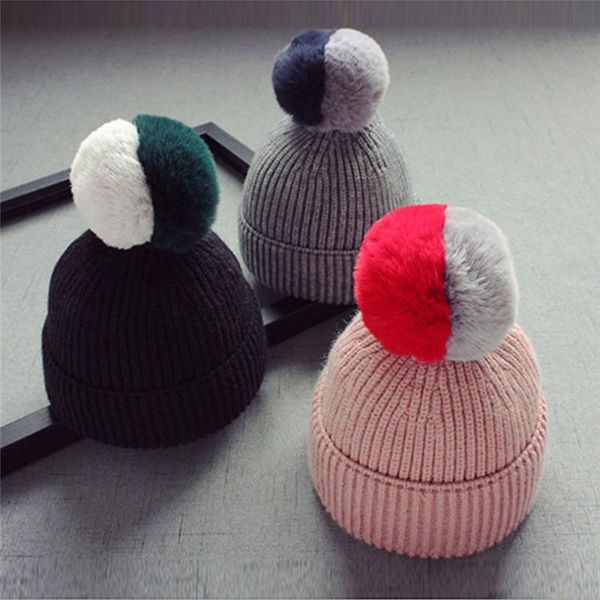 baby children knitted hats warm kids pompom cap crochet boy girl fur hats cute double color hair ball beanies cap winter, Slivery;white 
baby children knitted hats warm kids pompom cap crochet boy girl fur hats cute double color hair ball beanies cap winter, Slivery;white
