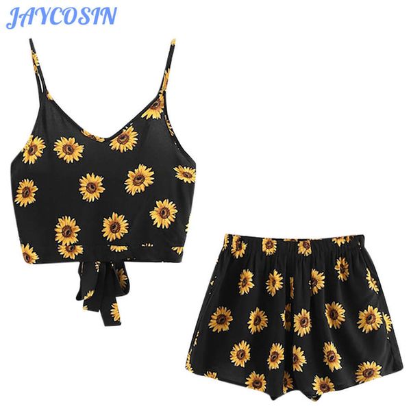 jaycosin women set clothes sunflower printed two piece set high waist sling and short pants casual summer beach suit t200701, White
jaycosin women set clothes sunflower printed two piece set high waist sling and short pants casual summer beach suit t200701, White