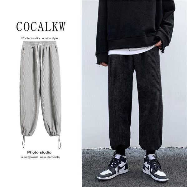 harem pants men's casual sports solid corduroy straight pants loose tie feet design trousers male all-match trend four seasons, Black
harem pants men's casual sports solid corduroy straight pants loose tie feet design trousers male all-match trend four seasons, Black