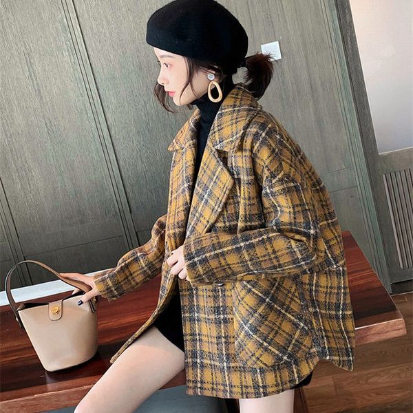 bella philosophy plaid woolen coat female 2019 autumn winter loose popular korean version of retro small thickened tweed coatx1020, Black
bella philosophy plaid woolen coat female 2019 autumn winter loose popular korean version of retro small thickened tweed coatx1020, Black