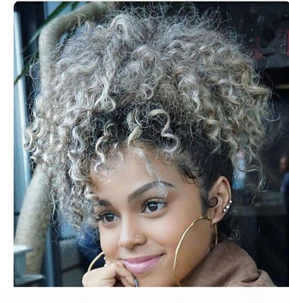 серый цвет волос drawstring хвостик kinky завитые afro клип сдельно updo chignon bun волос расширения для афро-американских женщин среднего, Black
серый цвет волос drawstring хвостик kinky завитые afro клип сдельно updo chignon bun волос расширения для афро-американских женщин среднего, Black
