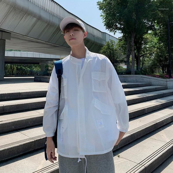 2020 summer new youth popular loose men's solid color multi-pocket jacket fashion casual thin sunscreen clothing white1, Black;brown
2020 summer new youth popular loose men's solid color multi-pocket jacket fashion casual thin sunscreen clothing white1, Black;brown
