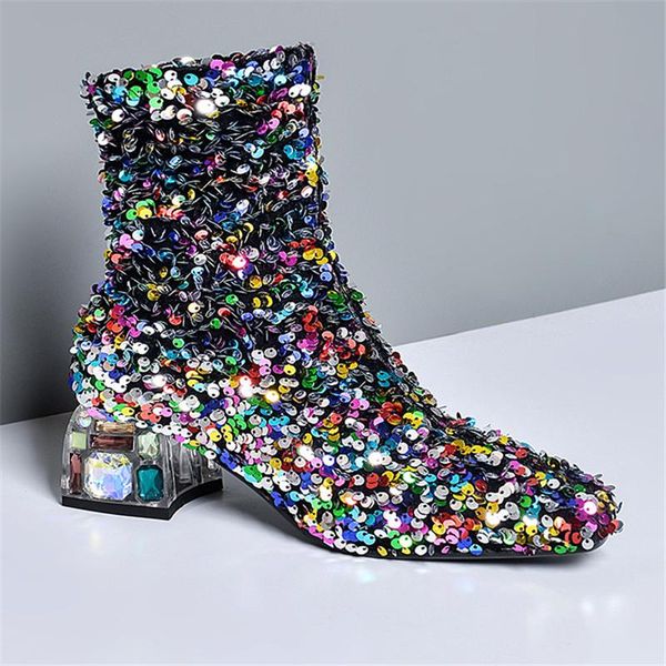 brand new glitter ankle boots for women shoes fashion crystal autumn boots women crystal heel ladies high quality, Black
brand new glitter ankle boots for women shoes fashion crystal autumn boots women crystal heel ladies high quality, Black