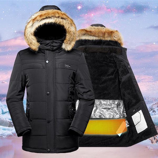 cold winter men heating cotton padded jacket thicken plus velvet mens parkas coat cold-resistant warm hooded outdoor outerwear, Black
cold winter men heating cotton padded jacket thicken plus velvet mens parkas coat cold-resistant warm hooded outdoor outerwear, Black