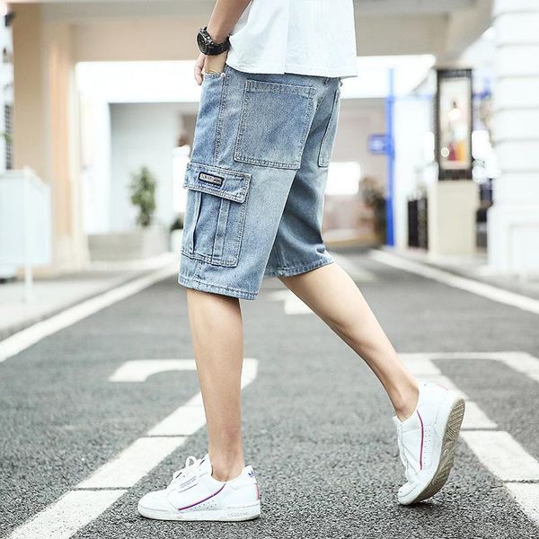 summer denim shorts men's fifth pants trendy loose medium large size thin multi-bag jeans kg-580, Blue
summer denim shorts men's fifth pants trendy loose medium large size thin multi-bag jeans kg-580, Blue