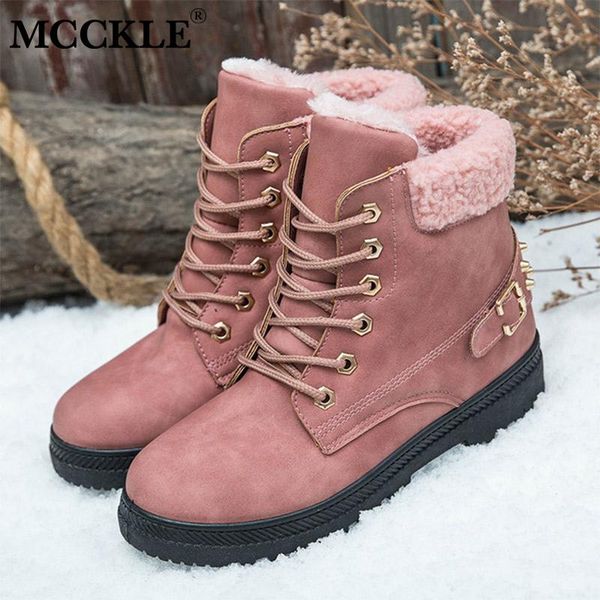 mcckle women's snow boots winter lace up shoes fur ladies ankle boots plush casual warm female rivet shoes non slip women shoe, Black
mcckle women's snow boots winter lace up shoes fur ladies ankle boots plush casual warm female rivet shoes non slip women shoe, Black