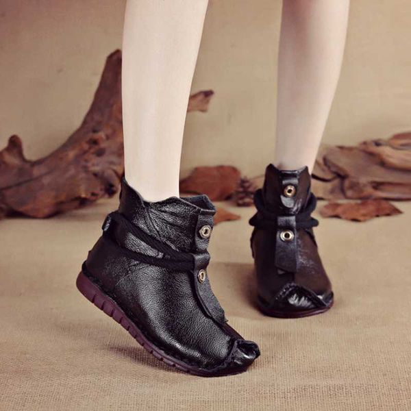 2020 women's boots autumn winter new leather women's shoes handmade boots round warm large size leather cotton shoes, Black
2020 women's boots autumn winter new leather women's shoes handmade boots round warm large size leather cotton shoes, Black
