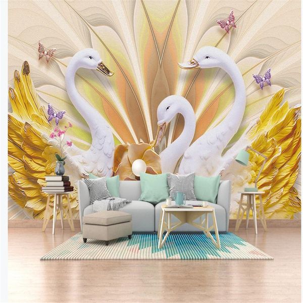 3d luxury golden swan embossed jewelry wallpapers tv background wall 3d stereoscopic wallpaper
3d luxury golden swan embossed jewelry wallpapers tv background wall 3d stereoscopic wallpaper