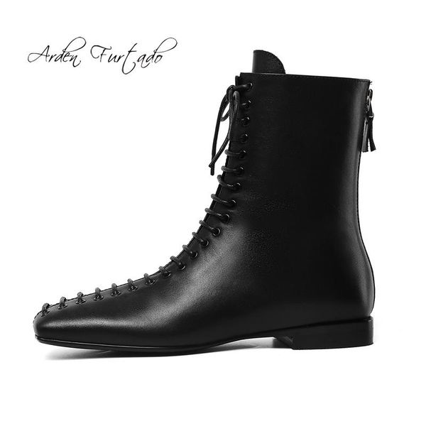 arden furtado fashion women's shoes square head short boots back zipper mature genuine leather cross tied ankle boots, Black
arden furtado fashion women's shoes square head short boots back zipper mature genuine leather cross tied ankle boots, Black