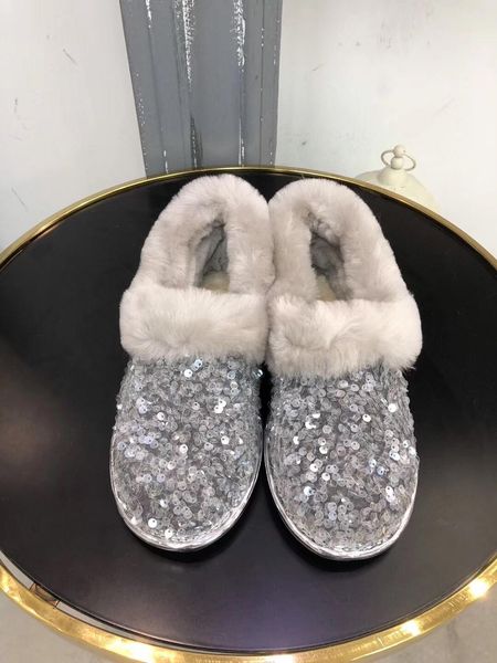 designer womens loafers grey sequin decoration with fluff flat heel with box size 35-40, Black
designer womens loafers grey sequin decoration with fluff flat heel with box size 35-40, Black