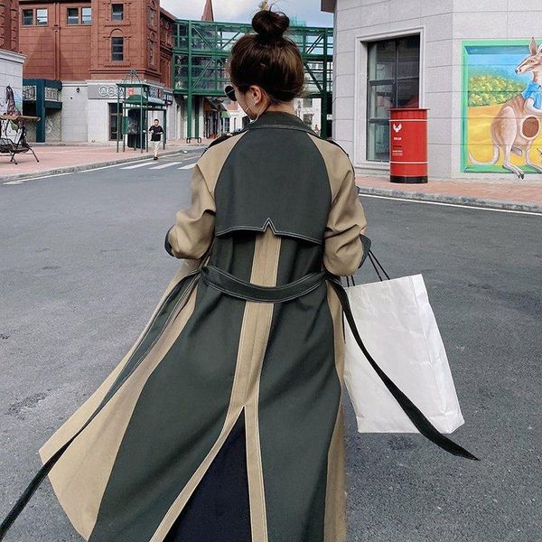 superaen new design color contrast windbreaker belt waist turn down collar x-long trench coat women fashion, Tan;black
superaen new design color contrast windbreaker belt waist turn down collar x-long trench coat women fashion, Tan;black