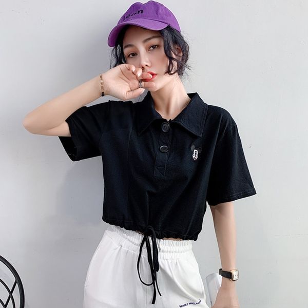 1whqk 2020 summer new cotton drawstring t-shirt short sleeve polo collar loose women's waistband short purple coat t-shirt ins fashio, White
1whqk 2020 summer new cotton drawstring t-shirt short sleeve polo collar loose women's waistband short purple coat t-shirt ins fashio, White