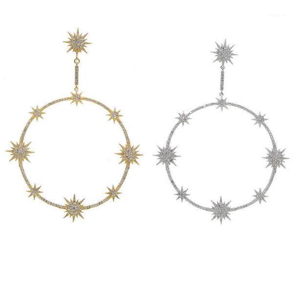 new arrived drop earrings jewelry with cz paveed star shape charm earring with large round charm dangle wedding earring for lady1, Silver
new arrived drop earrings jewelry with cz paveed star shape charm earring with large round charm dangle wedding earring for lady1, Silver