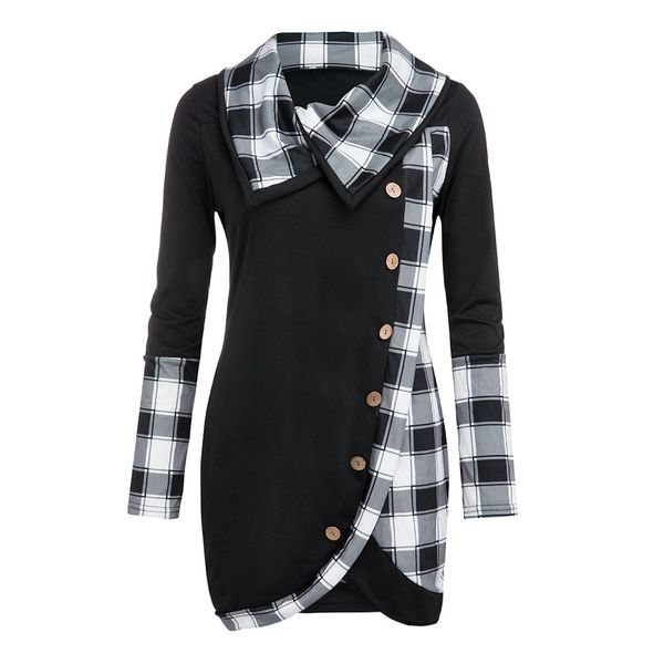 denim jacket women warm blouse long sleeve plaid turtleneck tartan tunic sweatshirt pullover kg-670, Black;brown
denim jacket women warm blouse long sleeve plaid turtleneck tartan tunic sweatshirt pullover kg-670, Black;brown