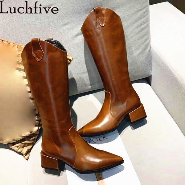brown black knee high boots women pointy toe chunky low heels winter shoes long boots cowboy knight female
brown black knee high boots women pointy toe chunky low heels winter shoes long boots cowboy knight female