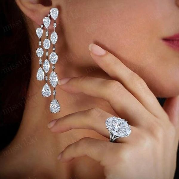 missvikki super luxury waterdrop pendant earrings for women bridal wedding jewelry fashion accessories cubic zirconia, Silver
missvikki super luxury waterdrop pendant earrings for women bridal wedding jewelry fashion accessories cubic zirconia, Silver