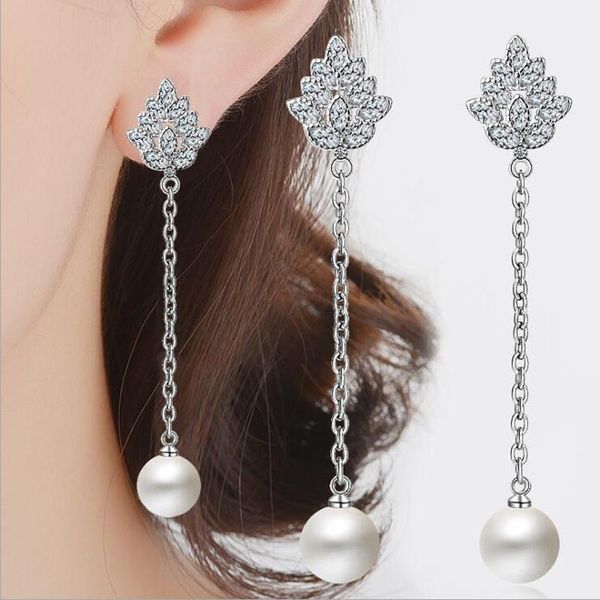 kofsac new fashion 925 silver earrings for women exquisite crystal flower pearl long ear line fine jewelry valentine's day gifts, Golden;silver
kofsac new fashion 925 silver earrings for women exquisite crystal flower pearl long ear line fine jewelry valentine's day gifts, Golden;silver