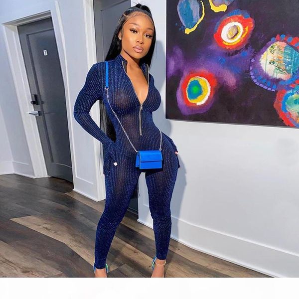 2020 woman elegant translucent slim sparkling elastic jumpsuit spring casual zipper bodysuit high street party playsuit mujer, Black;white
2020 woman elegant translucent slim sparkling elastic jumpsuit spring casual zipper bodysuit high street party playsuit mujer, Black;white