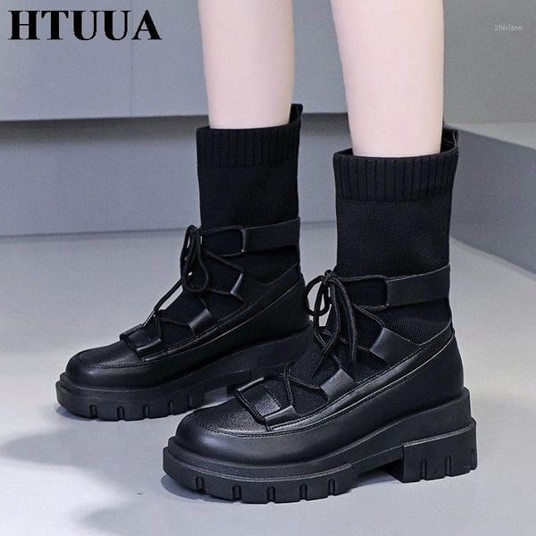 htuua 2020 new fall winter women's boots fashion cross-tied knitting breathable ankle boots wedges platform shoes sx42621, Black
htuua 2020 new fall winter women's boots fashion cross-tied knitting breathable ankle boots wedges platform shoes sx42621, Black