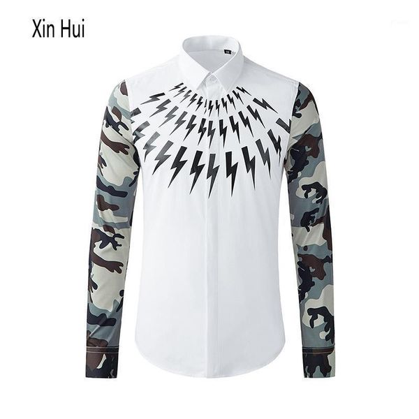 new shirt for men trend camouflage hand sleeve stitching chest flashing voltage glue printing high-end shirt men's long sleeves1, White;black
new shirt for men trend camouflage hand sleeve stitching chest flashing voltage glue printing high-end shirt men's long sleeves1, White;black
