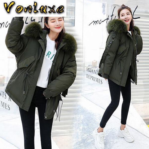 women down parka jacket 2020 new fashion winter warm thicken coat female ladies casual cotton big fur collar hooded outwear1, Black
women down parka jacket 2020 new fashion winter warm thicken coat female ladies casual cotton big fur collar hooded outwear1, Black