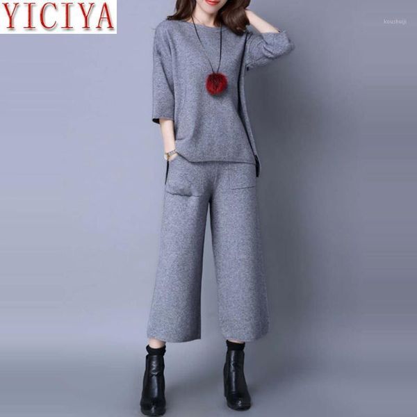 2020 spring summer two piece set and pants suits knitted tracksuit for women suit outfits gray plus size matching clothing1, White
2020 spring summer two piece set and pants suits knitted tracksuit for women suit outfits gray plus size matching clothing1, White