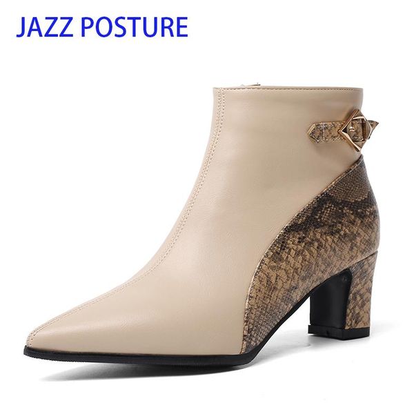 snake pu women ankle boots buckle pointed toe footwear thick high heels female boots party shoes women new z296, Black
snake pu women ankle boots buckle pointed toe footwear thick high heels female boots party shoes women new z296, Black