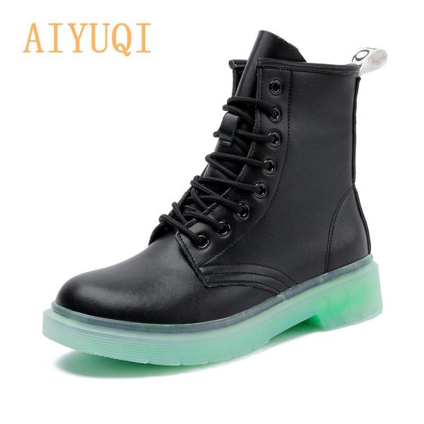 aiyuqi women boots genuine leather 2020 new winter fashion fur ankle boots women red flat motorcycle autumn shoes, Black
aiyuqi women boots genuine leather 2020 new winter fashion fur ankle boots women red flat motorcycle autumn shoes, Black