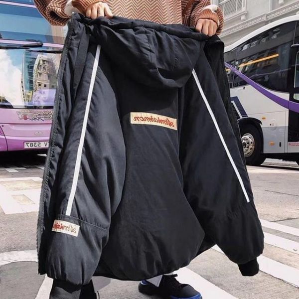 men's winter park baseball stripe bubble coat loose casual hip hop hooded thickened cotton padded jacket kg-255, Black
men's winter park baseball stripe bubble coat loose casual hip hop hooded thickened cotton padded jacket kg-255, Black
