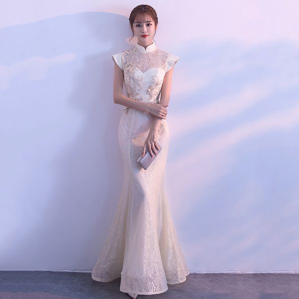 white embroidery mermaid chinese sequins oriental party female cheongsam stage show qipao elegant celebrity banquet dresses, Red
white embroidery mermaid chinese sequins oriental party female cheongsam stage show qipao elegant celebrity banquet dresses, Red