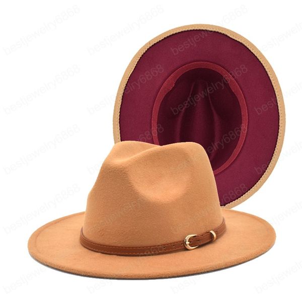 new autumn fedoras color patchwork felt jazz cap women wide brim wool blend panama hats vintage cowboy cap, Blue;gray
new autumn fedoras color patchwork felt jazz cap women wide brim wool blend panama hats vintage cowboy cap, Blue;gray