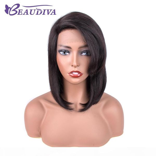 short lace front human hair wigs bob wig for black women beaudiva hair brazilian straight lace wig, Black;brown
short lace front human hair wigs bob wig for black women beaudiva hair brazilian straight lace wig, Black;brown